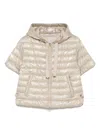 Herno Short Down Jacket With Hood And Pockets In Neutral