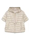 Herno Short Down Jacket With Hood And Pockets In Neutral