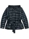 Herno Quilted Padded Jacket With Belted Waist In Blue