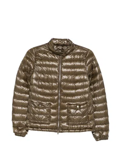 Herno Nylon Short Down Jacket In Brown