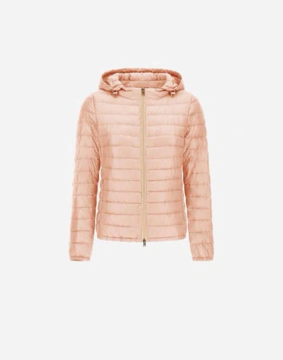 Herno Nylon Short Down Jacket In Pink
