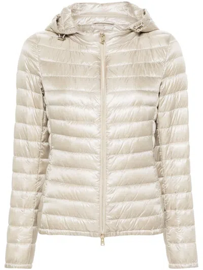 Herno Nylon Short Down Jacket In Neutral