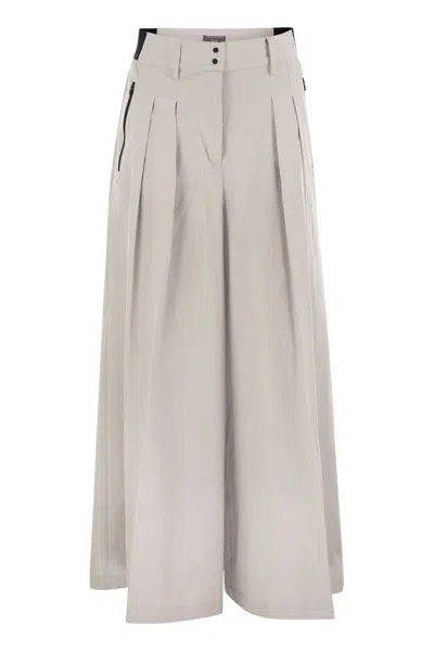 Herno Nylon Trousers With Skirt Effect In Gray