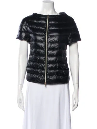 Pre-owned Herno Nylon Striped Down Jacket In Black