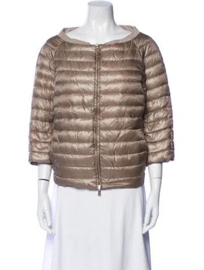 Pre-owned Herno Nylon Striped Down Jacket In Gray