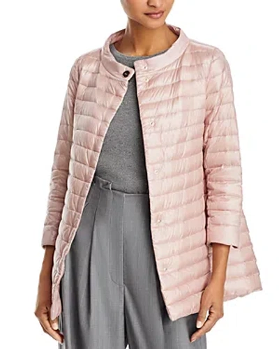 Herno Nylon Three Quarter-sleeve Down Coat In Pale Pink