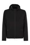 Herno Hooded Long Sleeve Jacket With Elasticated Hem In Black