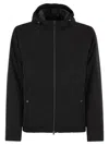 Herno Hooded Jacket With Adjustable Drawstrings And Snap-button Pockets In Black