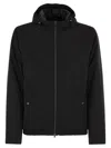 Herno Hooded Jacket With Adjustable Drawstrings And Snap-button Pockets In Black