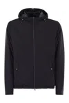 Herno Hooded Long Sleeve Jacket With Elasticated Hem In Blue