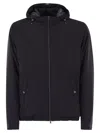 Herno Hooded Jacket With Adjustable Drawstrings And Snap-button Pockets In Black