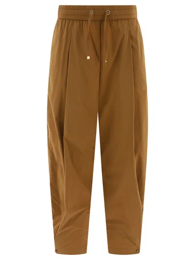 Herno Light Nylon Stretch Trousers In Camel