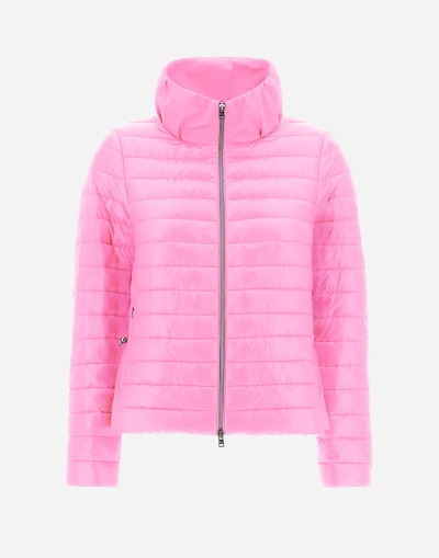 Herno Nylon Ultralight And Techno Taffetà Bomber Jacket In Pink