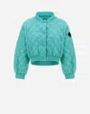 Herno Bomber Jacket In Nylon Ultralight In Aqua