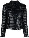 Herno Nylon Ultralight Biker Padded Jacket In Black
