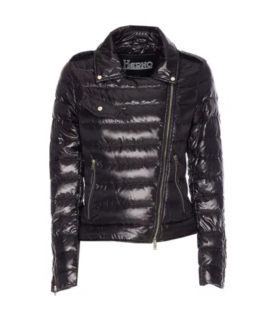 HERNO HERNO NYLON ULTRALIGHT BIKER PADDED JACKET
