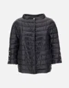 Herno Nylon Cape With Crater Neck And Silk-like Texture In Multi