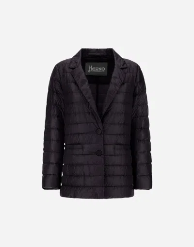 Herno Nylon Ultralight Blazer In Black