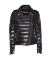 Herno Ultralight Nylon Down Motorcycle Jacket In Black