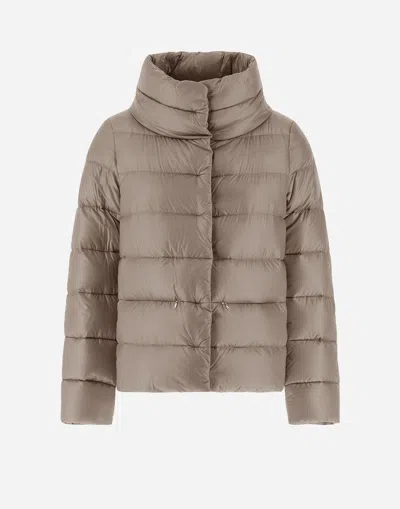Herno Cape In Nylon Ultralight In Dove Grey