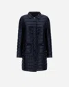Herno Nylon Ultralight Coat In Navy Blue