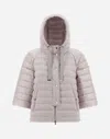 Herno Cashmere Silk And Nylon Ultralight A-line Jacket In Grey Pearl