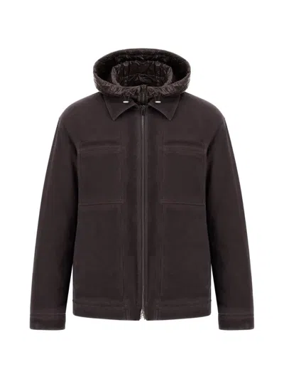 Herno Nylon Ultralight Hooded Jacket In Brown