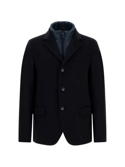 Herno Nylon Ultralight Quilted-bib Blazer In Blue