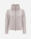 Herno Lightweight Zipped Padded Jacket In Grey Pearl