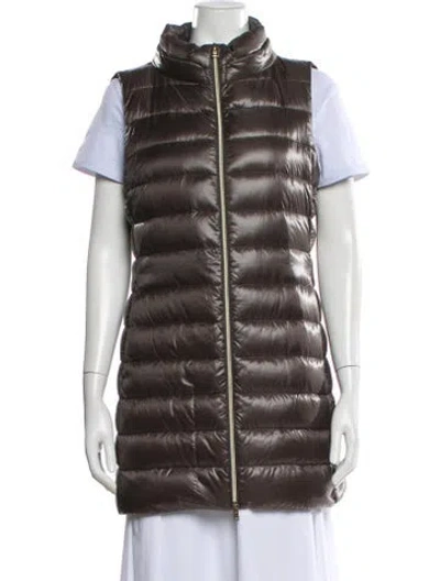 Pre-owned Herno Nylon Vest In Brown