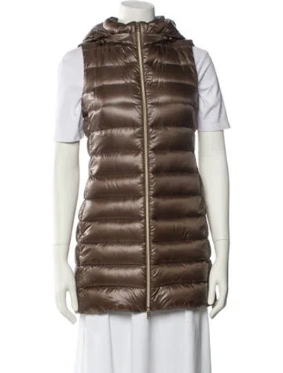 Pre-owned Herno Nylon Vest In Brown