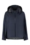 Herno Zip-up Hooded Jacket In Blue