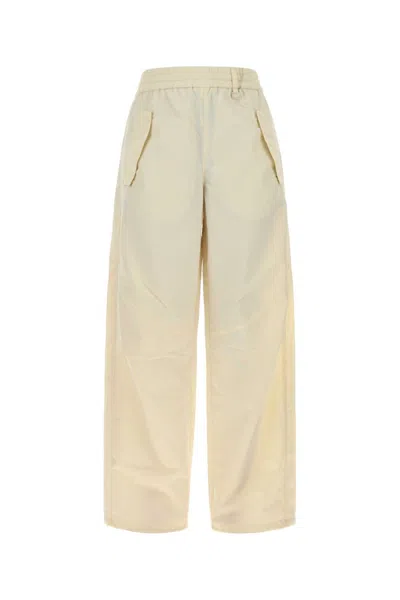 HERNO OFF WHITE WIDE-LEG TROUSERS