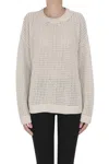 Herno Open Knit Boxy Pullover In Neutral