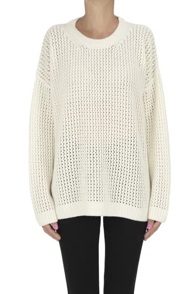 Herno Open Knit Boxy Pullover In White