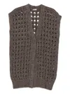 Herno Open-knit Cardigan In Gray