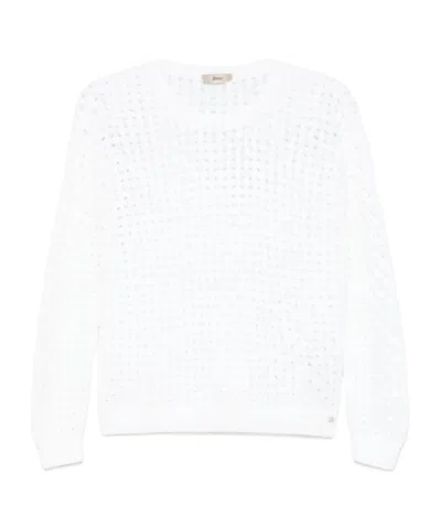 HERNO HERNO OPEN-KNIT CREWNECK JUMPER