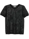 Herno Open-knit T-shirt In Black