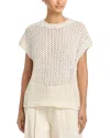 Herno Openwork Short Sleeve Sweater In White