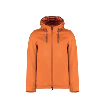 Herno Orange Cashmere Full-length Jacket In Gold