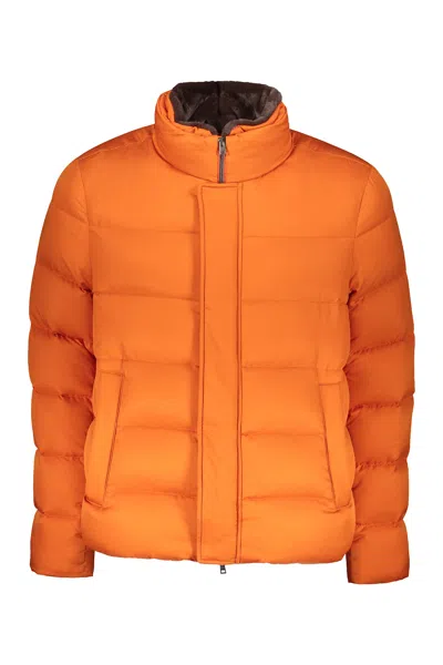 Herno Short Down Jacket In Orange
