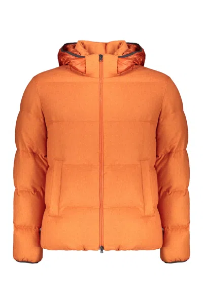 Herno Orange Down Jacket With Hood