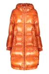 Herno Orange Down Jacket With Hood And Pockets In Orange