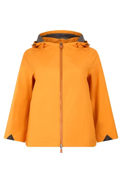 Herno Orange Rain Jacket With Hood