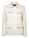 Herno Ivory Cashmere Field Jacket In Gray
