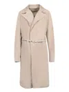 Herno Beige Suede Duster Coat In Beige