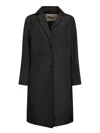 Herno Refined Black Duster Coat With Classic Collar In Black