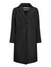 Herno Refined Black Duster Coat With Classic Collar In Black