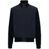 Herno Men Nylon And Wool Bomber Jacket In Blue