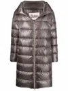 Herno Women's Anthracite Feathers Coat In Brown